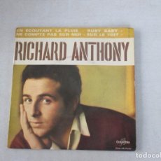 Discos de vinilo: RICHARD ANTHONY EN ÉCOUTANT LA PLUIE + 3 COLUMBIA EDICIÓN FRANCESA. Lote 128740055