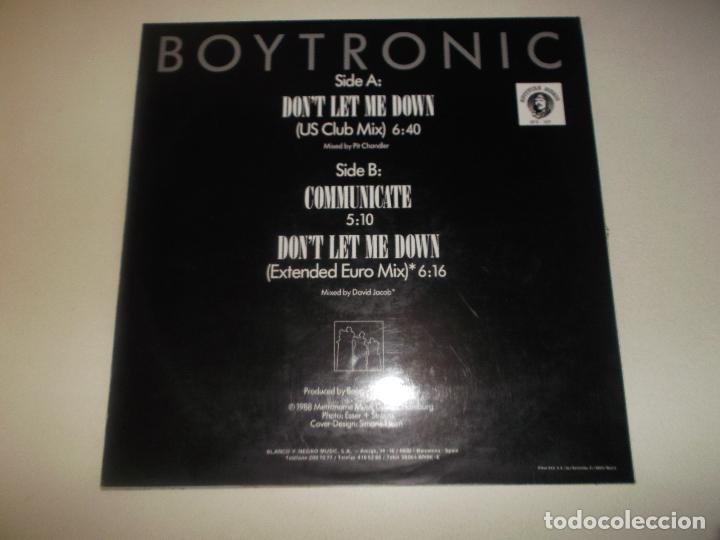 Discos de vinilo: BOYTRONIC DON,T LET ME DOWN - Foto 2