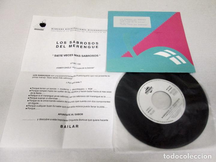 Disques de vinyle: LOS SABROSOS DEL MERENGUE - POR CULPA DE LA BEBIDA -SINGLE- MANZANA 1992 SPAIN PROMO + CARTA
