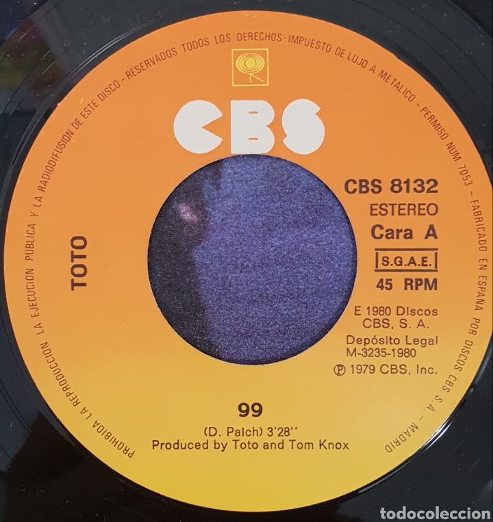 Discos de vinilo: Single Toto 99 - Foto 3