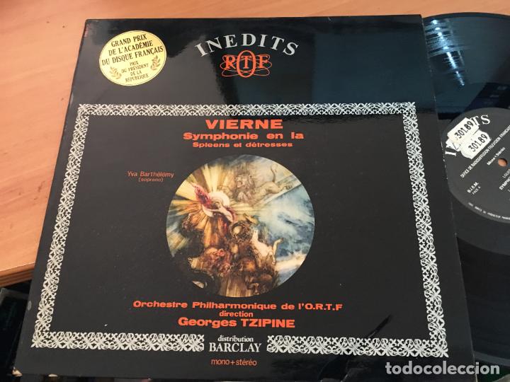 Disques de vinyle: GEORGE TZIPINE. INEDITS RTF (VIERNE SYMPHONIE EN LA SPLEENS ET DETRESSES) LP FRANCE (B-26)