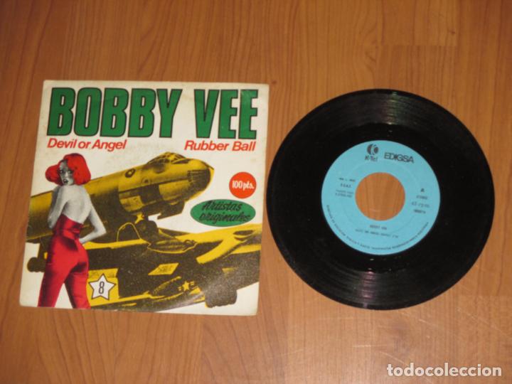 Discos de vinilo: BOBBY VEE - DEVIL OR ANGEL - SINGLE - SPAIN - K-TEL EDIGSA - T - - Foto 1