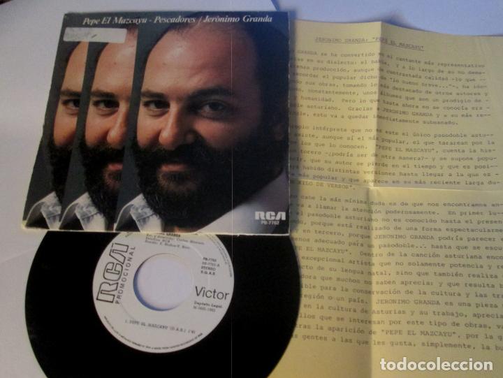 Dischi in vinile: JERONIMO GRANADA - PEPE EL MAZCAYU + PESCADORES -SINGLE- RCA 1982 SPAIN PB-7762 PROMO + CARTA