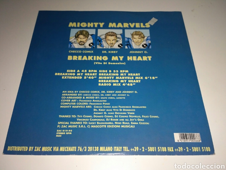 Discos de vinilo: Mighty Marvels - Breaking My Heart - Foto 2