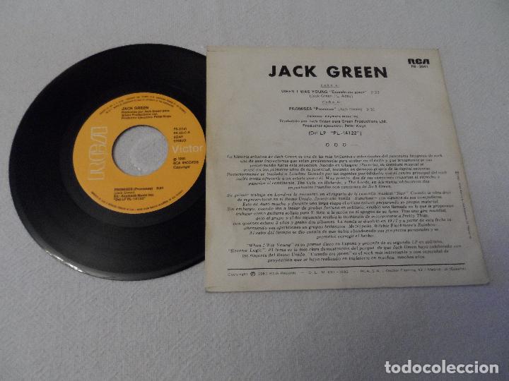Discos de vinilo: JACK GREEN - WHEN I WAS YOUNG / PROMISES - Foto 2