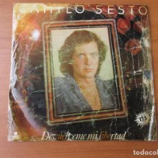 Discos de vinilo: CAMILO SESTO DEVUÉLVEME MI LIBERTAD/ PUENTE SOBRE AGUAS TURBULENTAS ARIOLA 1982. Lote 130508222