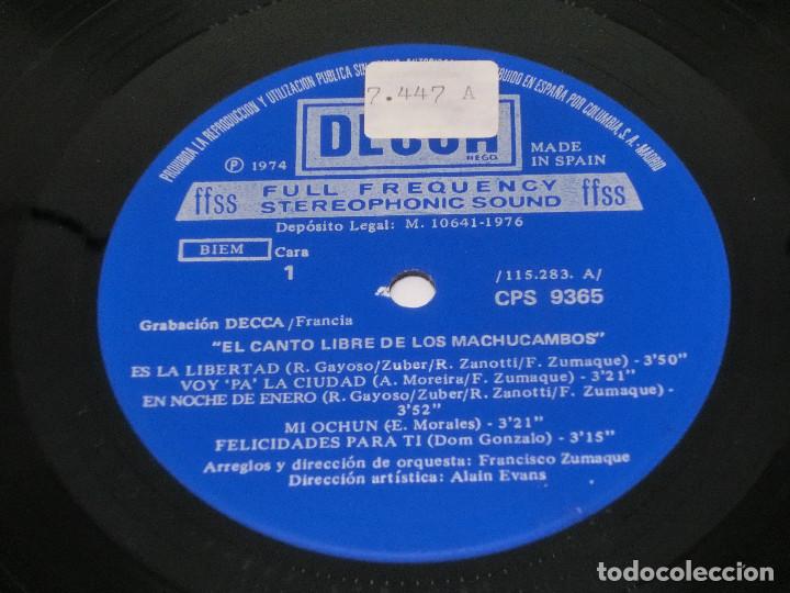 Discos de vinilo: LP - LOS MACHUCAMBOS - EL CANTO LIBRE DE - 1975 - Foto 6