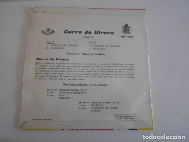 Discos de vinilo: CURRO DE UTRERA-EP VOL.I-4 TEMAS - Foto 2