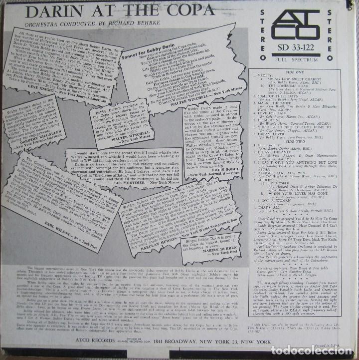 Discos de vinilo: BOBBY DARIN: DARIN AT THE COPA. CL&Aacute;SICO INT&Eacute;RPRETE POP U.S.A. - Foto 2