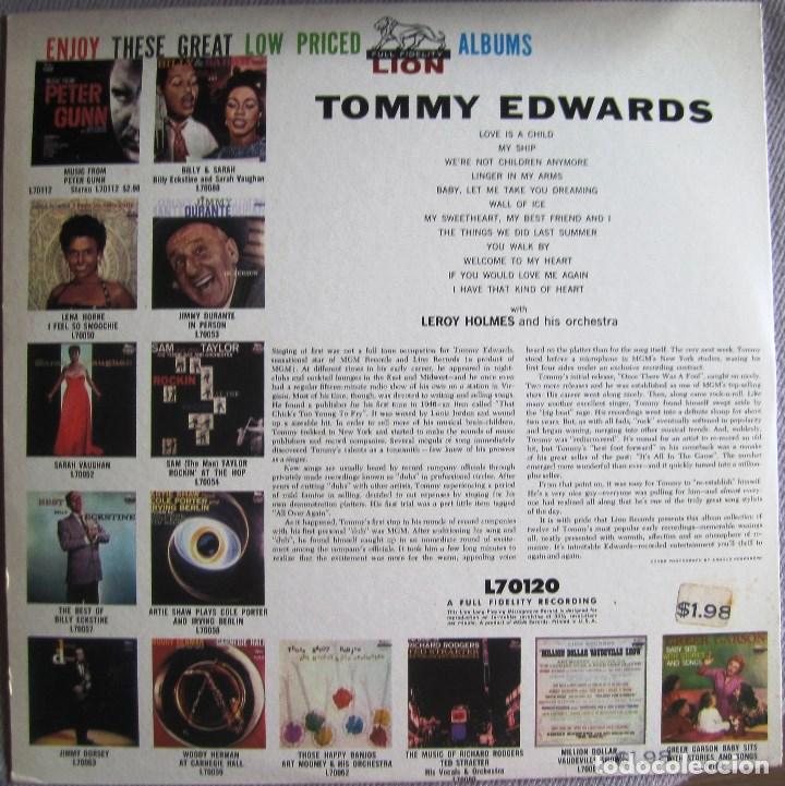 Discos de vinilo: TOMMY EDWARDS: TOMMY EDWARDS. CL&Aacute;SICO INT&Eacute;RPRETE POP U.S.A. - Foto 2