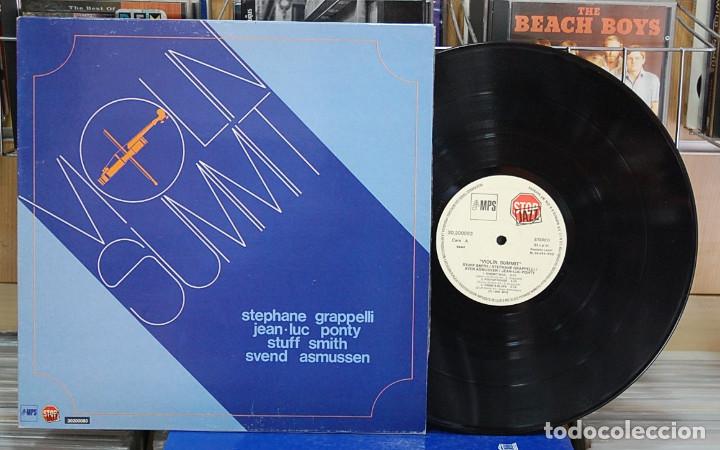 Discos de vinilo: Violin summit. Grappelli / Ponty / Smith / Asmussen. MPS 1982, ref. 30.200083. LP - Foto 1