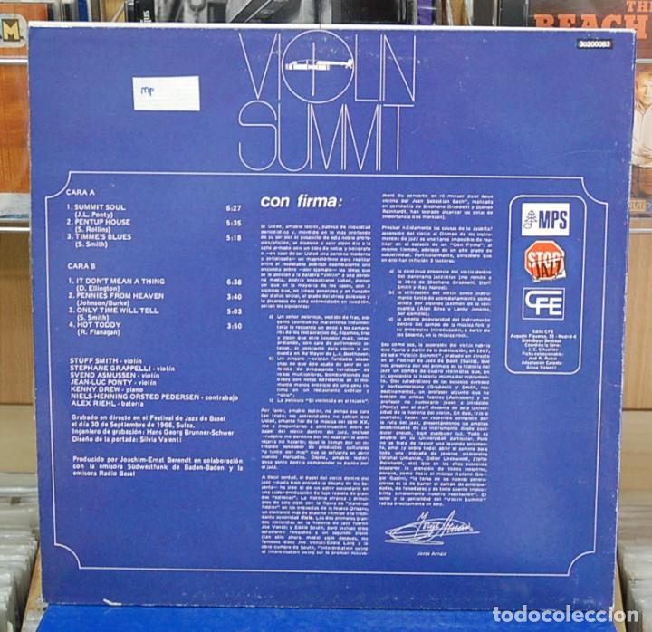 Discos de vinilo: Violin summit. Grappelli / Ponty / Smith / Asmussen. MPS 1982, ref. 30.200083. LP - Foto 2
