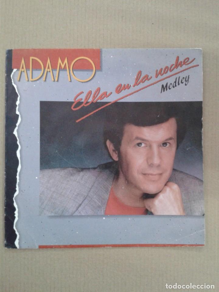 Discos de vinilo: ADAMO (ELLA EN LA NOCHE) SINGLE ESPA&Ntilde;A 1990 - Foto 1