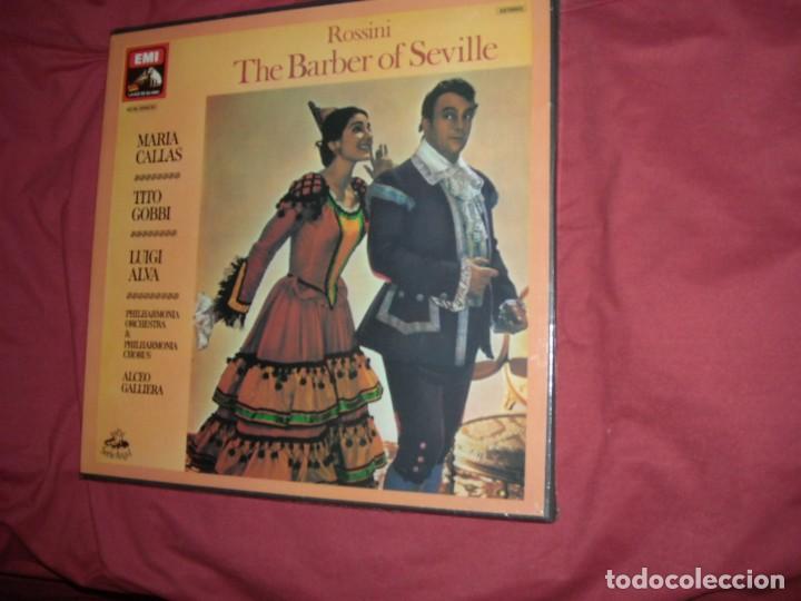 Discos de vinilo: ROSSINI. THE BARBER OF SEVILLE. MARIA CALLAS. TITO GOBBI. EMI LA VOZ DE SU AMO. 3 LPS + LIBRETO. - Foto 1 - 131526630