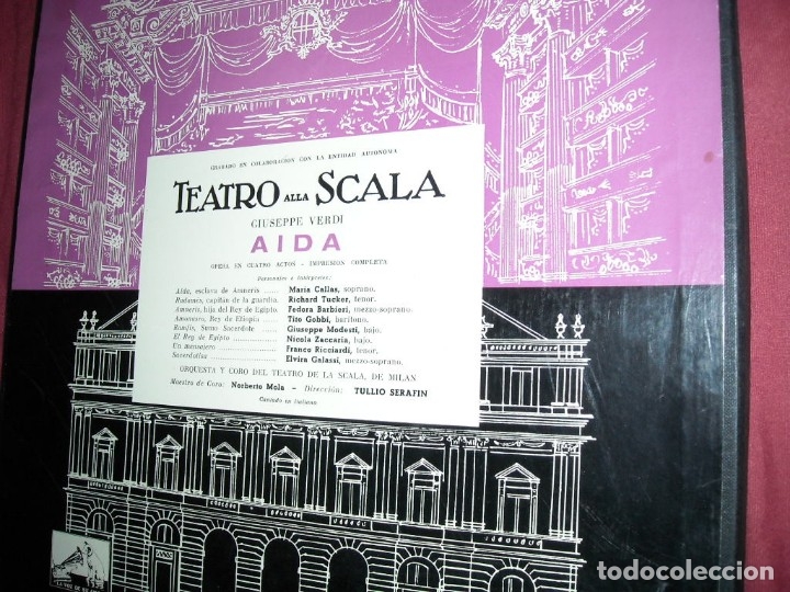 Discos de vinilo: verdi- aida- callas-barbieri-tuckner- teatro alla scala- caja 3 lps libreto ver foto - Foto 2 - 131620366
