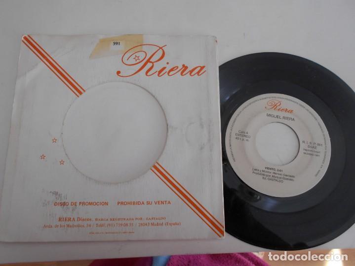 Discos de vinilo: MIGUEL RIERA-SINGLE VIENTO-PROMO - Foto 1