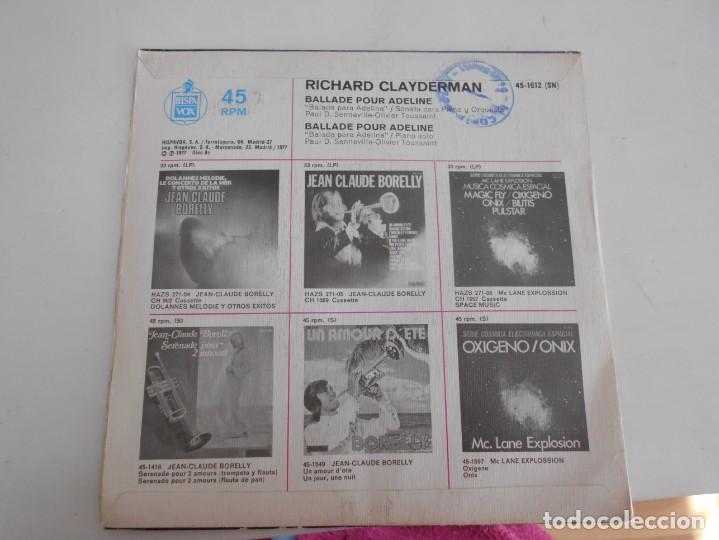Discos de vinilo: RICHARD CLAYDERMAN-SINGLE BALLADE POUR ADELINE - Foto 2