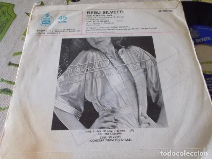 Discos de vinilo: BEBU SILVETTI. SUN AFTER THE RAIN. ONE NOTE SAMBA - Foto 2