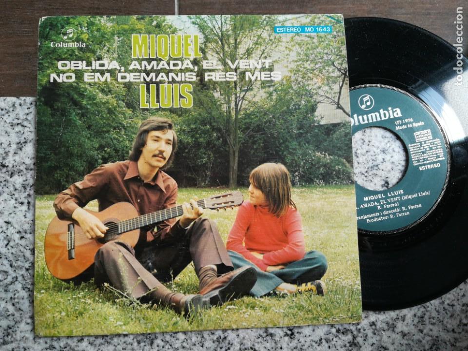 Discos de vinilo: Miquel Llu&iacute;s single oblida,amada,el vent 1976 - Foto 1