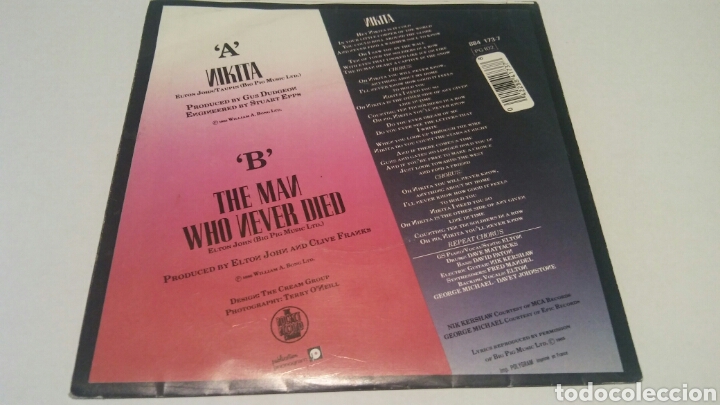 Discos de vinilo: ELTON JOHN Nikita - Foto 2