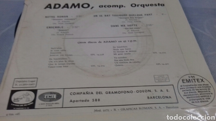 Discos de vinilo: ADAMO Notre Roman - Foto 2