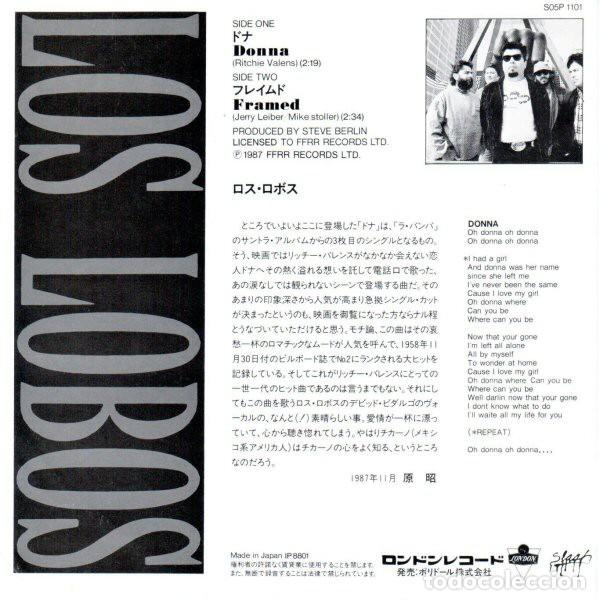 Discos de vinilo: Promo Japon Los Lobos - Donna - Foto 2