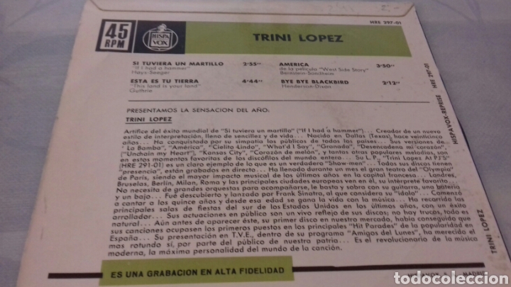 Discos de vinilo: TRINI LOPEZ - Foto 2