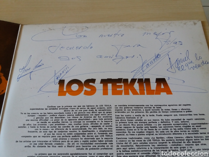 Discos de vinilo: LP - LOS TEKILA - CON AUT&Oacute;GRAFOS DE SUS INTEGRANTES - Foto 2