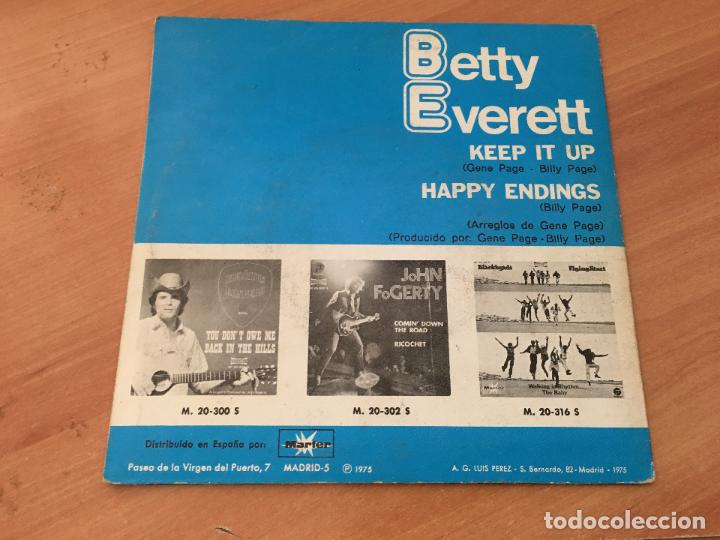 Discos de vinilo: BETTY EVERETT (KEEP IT UP) SINGLE ESPA&Ntilde;A 1975 (EPI14) - Foto 3