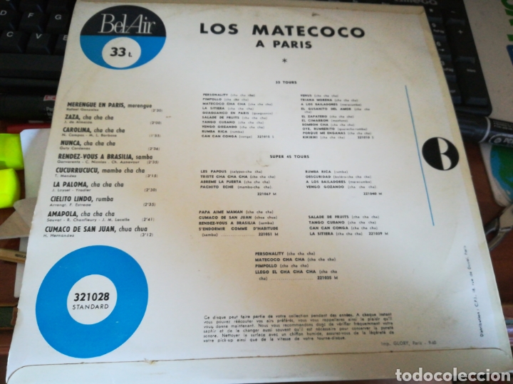 Discos de vinilo: Los matecoco a paris lp 10 Francia - Foto 2