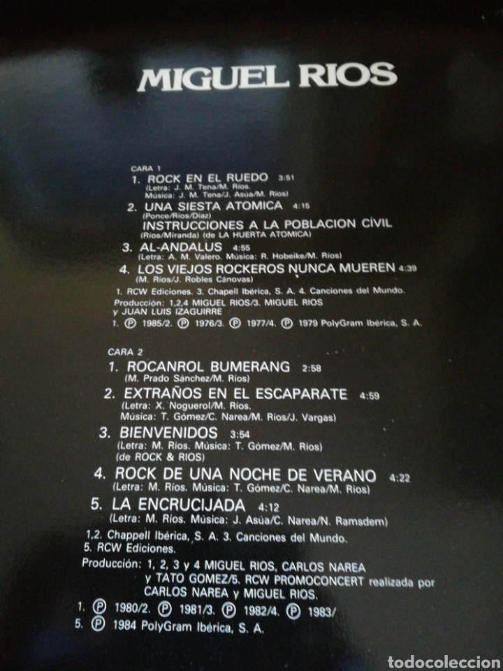 Discos de vinilo: Miguel rios lp 1988 - Foto 2