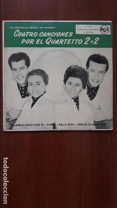 Discos de vinilo: Cuatro canciones por el quartetto 2+2- quando son&oacute; con te +3- ep rca 1959- raro