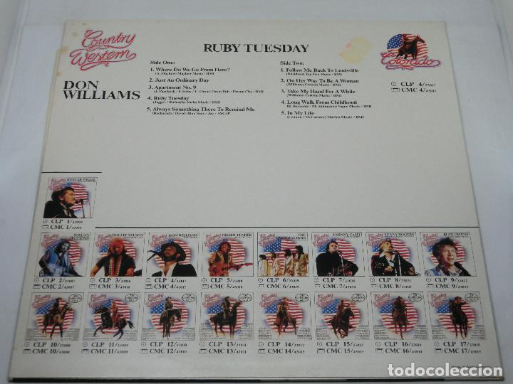 Discos de vinilo: LP - DON WILLIAMS - RUBY TUESDAY- COUNTRY WETERN2 - Foto 2