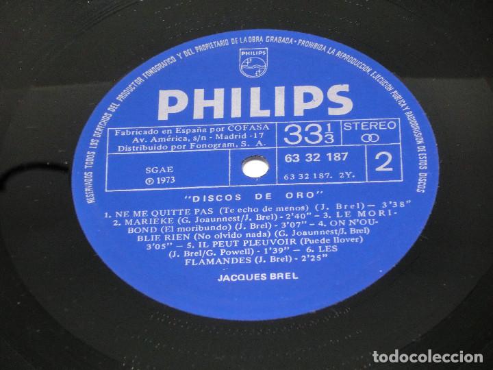 Discos de vinilo: JACQUES BREL - DISCO DE ORO - LP - 1973 - Foto 5