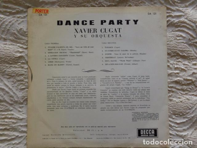 Discos de vinilo: XAVIER CUGAT - DANCE PARTY - DECCA 1966 - DA131 - Foto 2