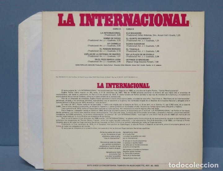 Discos de vinilo: LP. LA INTERNACIONAL. CORO POPULAR JABALON - Foto 2