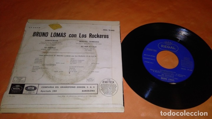 Discos de vinilo: bruno lomas , con los rockeros , en 45 r.p.m. - Foto 3