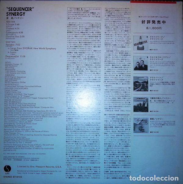 Discos de vinilo: Synergy - Sequencer - LP Japon - Foto 3