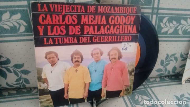 Disques de vinyle: SINGLE (VINILO) DECARLOS MEJIA GODOY Y LOS DE PALACAG&Uuml;INA  A&Ntilde;OS 70