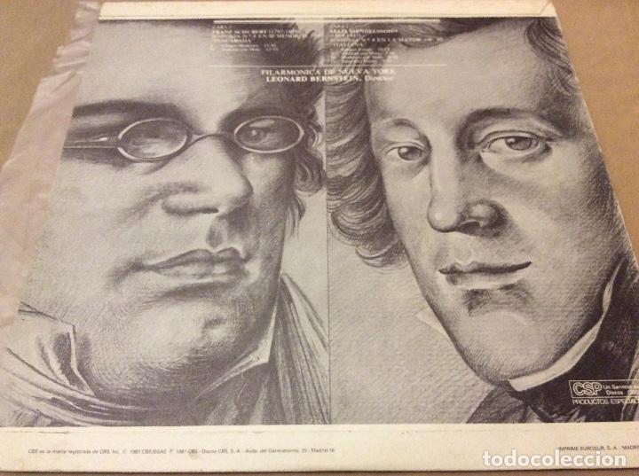 Discos de vinilo: Schubert / Mendelssohn.  Direcc. Leonard Bernstein. CBS 1981. - Foto 2