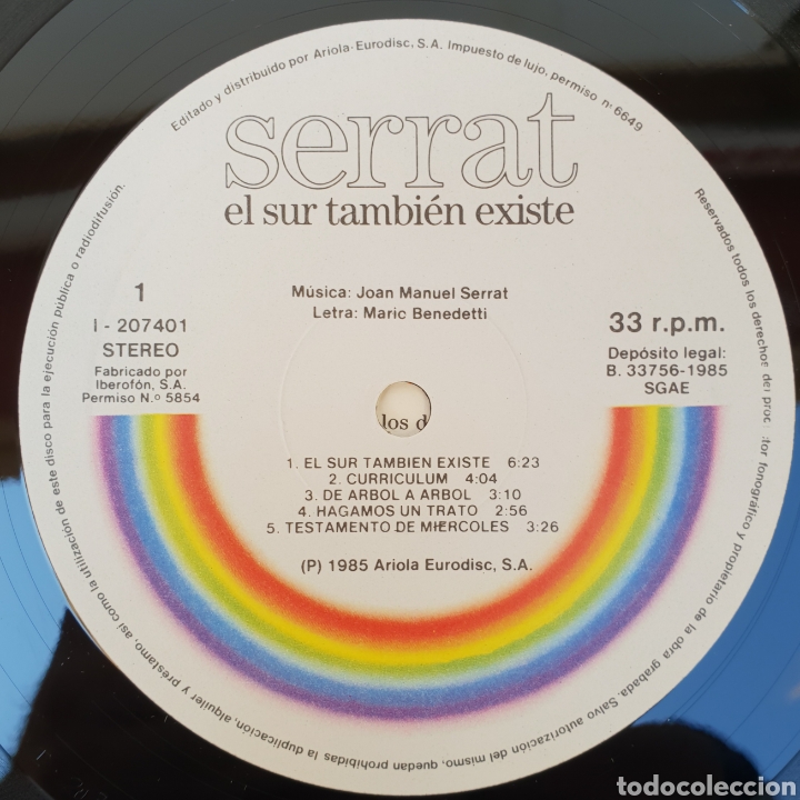 Discos de vinilo: Lp Joan Manuel Serrat El sur tambi&eacute;n existe - Foto 2