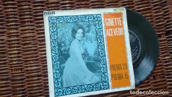 Discos de vinilo: SINGLE (VINILO) DE   GINETTE ACEVEDO A&Ntilde;OS 60 - Foto 1