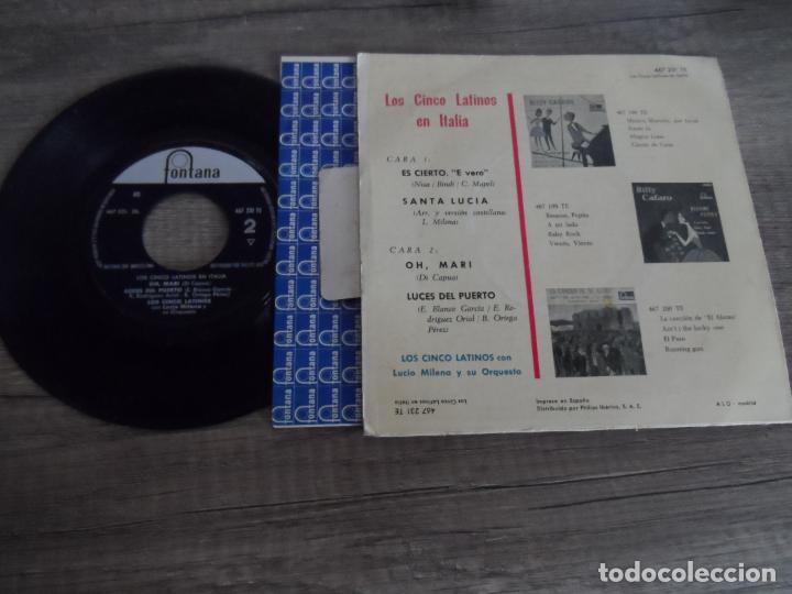 Discos de vinilo: LOS CINCO LATINOS EN ITALIA - ES CIERTO +3 - Foto 2