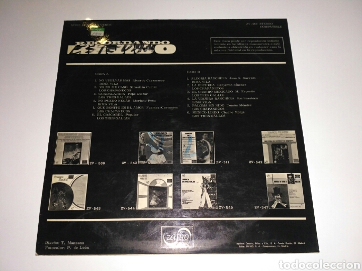 Discos de vinilo: Recordando Mejico (LP) - Foto 2