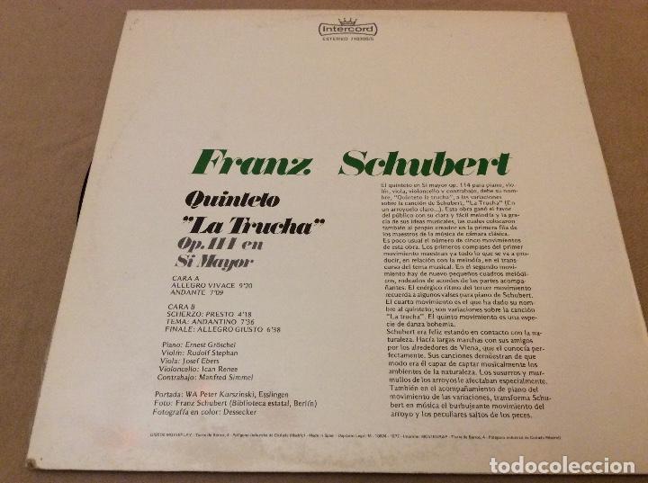 Discos de vinilo: Franz Schubert. Quinteto La Trucha - Intercord 1977. - Foto 2