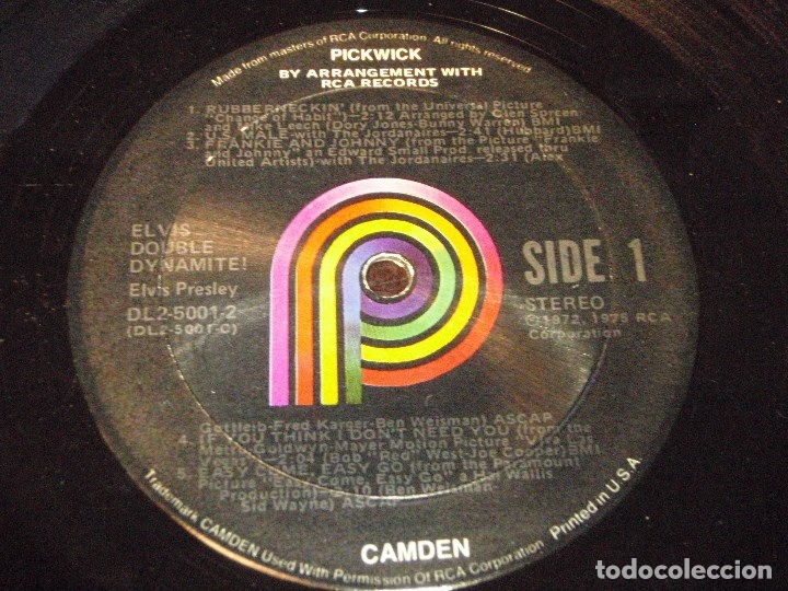 Discos de vinilo: Elvis Presley &ndash; Double Dynamite! , 2 lps USA 1975 Pickwick - Foto 5