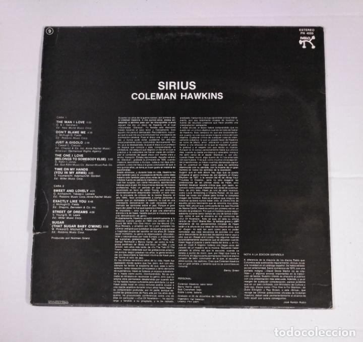 Discos de vinilo: COLEMAN HAWKINS. - SIRIUS. LP. TDKLP9 - Foto 2