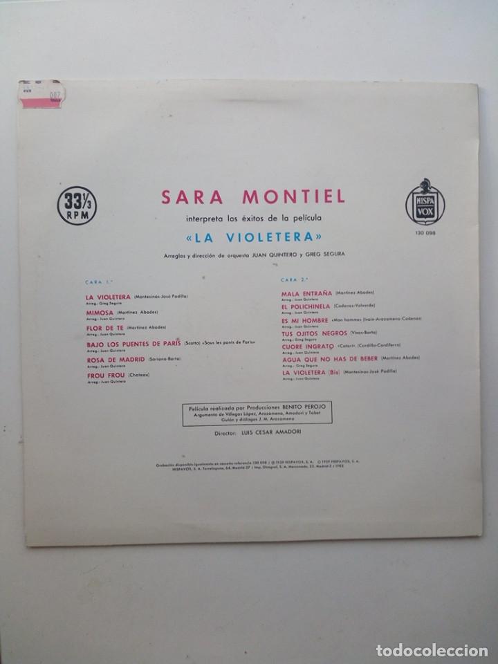Discos de vinilo: LA VIOLETERA - SARA MONTIEL (HISPAVOX 1983) - Foto 2