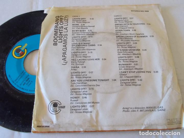Discos de vinilo: BOOMERANG. LIGHTS OFF. - Foto 2