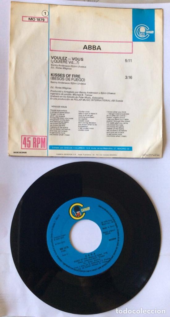Discos de vinilo: SINGLE ABBA - VOULEZ-VOUS - CARNABY 1979. - Foto 2